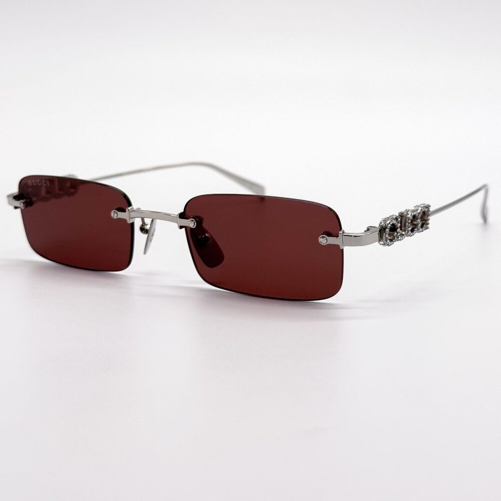 NEW GUCCI SUNGLASSES SILVER PURPLE UNISEX EYEWEAR GUCCI GG1808S 004